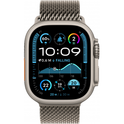 Apple Watch Ultra 2 (2024) 49mm (GPS+LTE) Natural Titanium Case with Natural Titanium Milanese Loop – S (MX4M3)