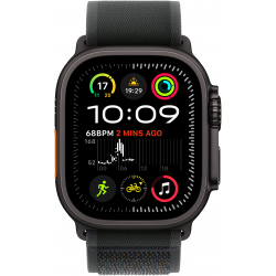 Apple Watch Ultra 2 (2024) 49mm (GPS+LTE) Black Titanium Case with Black Trail Loop – S/M (MX4U3)