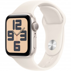 Apple Watch SE 2024 40mm (GPS) Starlight Aluminum Case with Starlight Sport Band - S/M (MXEF3QH/A)