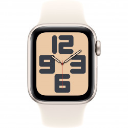Apple Watch SE 2024 40mm (GPS) Starlight Aluminum Case with Starlight Sport Band - S/M (MXEF3QH/A)