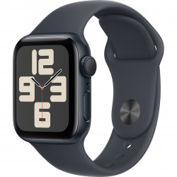Apple Watch SE 2024 40mm (GPS) Midnight Aluminum Case with Midnight Sport Band - M/L (MXE93QH/A)