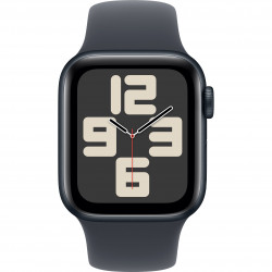Apple Watch SE 2024 40mm (GPS) Midnight Aluminum Case with Midnight Sport Band - M/L (MXE93QH/A)