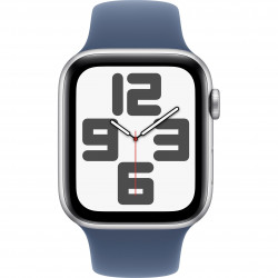 Apple Watch SE 2024 44mm (GPS) Silver Aluminum Case with Denim Sport Band - M/L (MXER3QH/A)