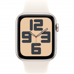 Apple Watch SE 2024 44mm (GPS) Starlight Aluminum Case with Starlight Sport Band - M/L (MXEV3QH/A)