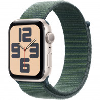 Apple Watch SE 2024 44mm (GPS) Starlight Aluminum Case with Lake Green Sport Loop (MXEW3QH/A)