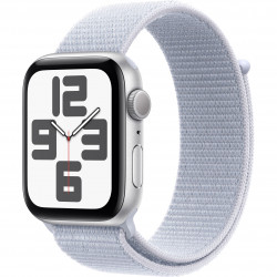 Apple Watch SE 2024 44mm (GPS) Silver Aluminum Case with Blue Cloud Sport Loop (MXET3QH/A)