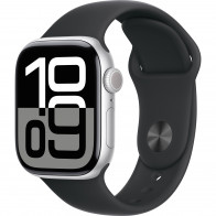Apple Watch Series 10 42mm (GPS) Silver Aluminium Case with Black Sport Band - M/L (MXLK3, MWWW3)