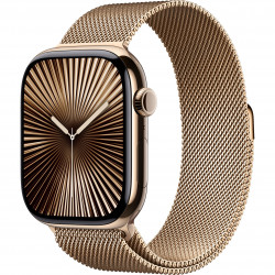 Apple Watch Series 10 46mm (GPS+LTE) Gold Titanium Case with Gold Milanese Loop - M/L (MX003)