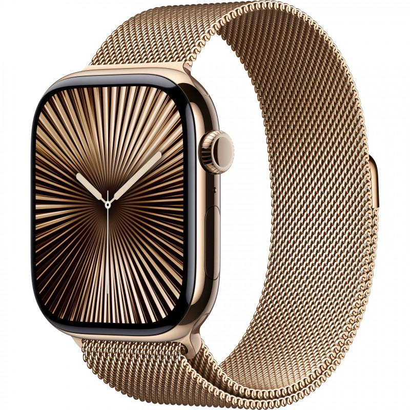 Apple Watch Series 10 46mm (GPS+LTE) Gold Titanium Case with Gold Milanese Loop - M/L (MX003) Apple Watch Series 10 46mm (GPS+LTE) Gold Titanium Case with Gold Milanese Loop - M/L (MX003)