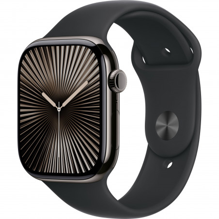 Apple Watch Series 10 46mm (GPS+LTE) Slate Titanium Case with Black Sport Band - M/L (MWYE3)