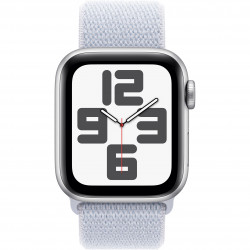 Apple Watch SE 2024 40mm (GPS) Silver Aluminum Case with Blue Cloud Sport Loop (MXEE3)