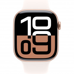 Apple Watch Series 10 46mm (GPS+LTE) Rose Gold Aluminium Case with Light Blush Sport Band - S/M (MWY63)