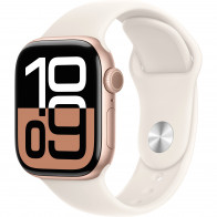 Apple Watch Series 10 42mm (GPS) Rose Gold Aluminium Case with Starlight Sport Band - S/M (MWWY3, MXLL3)