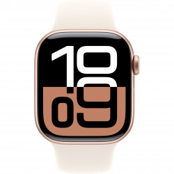 Apple Watch Series 10 42mm (GPS) Rose Gold Aluminium Case with Starlight Sport Band - S/M (MWWY3, MXLL3)