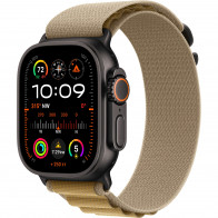 Apple Watch Ultra 2 (2024) 49mm (GPS+LTE) Black Titanium Case with Tan Alpine Loop - Medium (MYQ13, MYTF3)