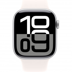 Apple Watch Series 10 42mm (GPS) Silver Aluminum Case with Light Blush Sport Band - M/L (MWWW3, MXLP3)