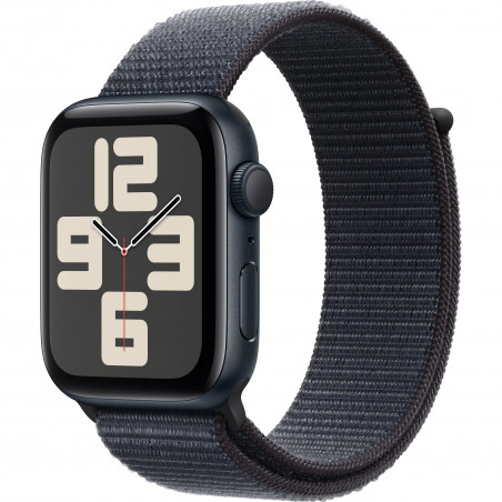 Apple Watch SE 2024 44mm (GPS) Midnight Aluminum Case with Ink Sport Loop (MXEP3)