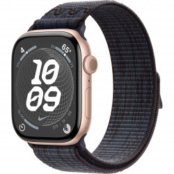 Apple Watch Series 10 46mm (GPS) Rose Gold Aluminium Case with Black/Blue Nike Sport Loop (MYJD3, MWX23)