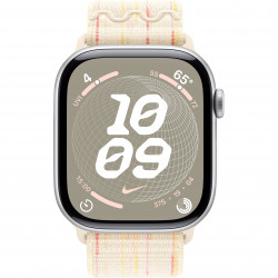 Apple Watch Series 10 46mm (GPS) Silver Aluminium Case with Starlight/Pink Nike Sport Loop (MYJE3, MWX03)