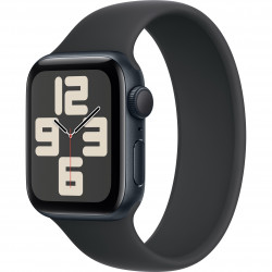Apple Watch SE 2024 40mm (GPS) Midnight Aluminum Case w. Black Solo Loop - Size 6 (MC0X4, MA9A4)