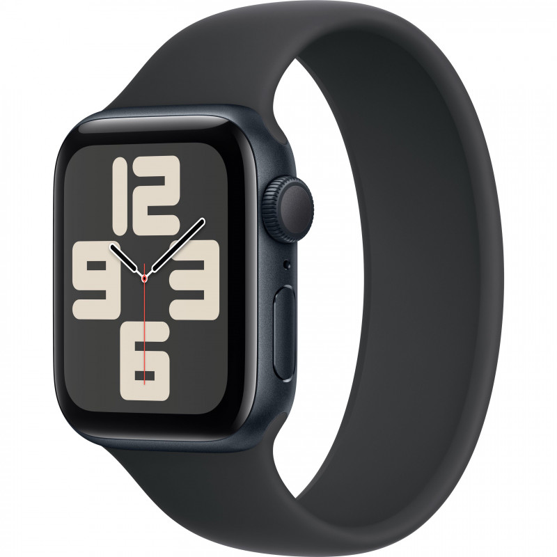 Apple Watch SE 2024 40mm (GPS) Midnight Aluminum Case with Black Solo Loop - Size 6 (MC0X4, MA9A4)