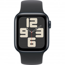 Apple Watch SE 2024 40mm (GPS) Midnight Aluminum Case with Black Solo Loop - Size 6 (MC0X4, MA9A4)
