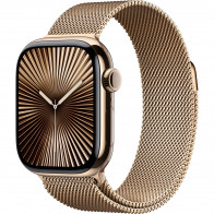 Apple Watch Series 10 42mm (GPS+LTE) Gold Titanium Case with Gold Milanese Loop (MXMN3, MX0N3)