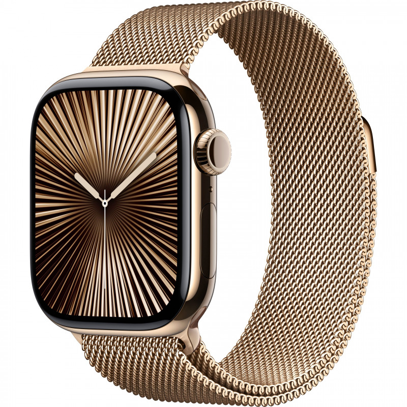 Apple Watch Series 10 42mm (GPS+LTE) Gold Titanium Case with Gold Milanese Loop (MXMN3, MX0N3) Apple Watch Series 10 42mm (GPS+LTE) Gold Titanium Case with Gold Milanese Loop (MXMN3, MX0N3)