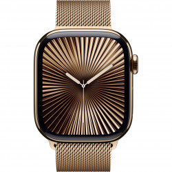 Apple Watch Series 10 42mm (GPS+LTE) Gold Titanium Case with Gold Milanese Loop (MXMN3, MX0N3)