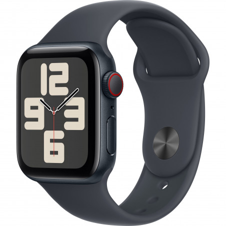 Apple Watch SE 2024 40mm (GPS+LTE) Midnight Aluminum Case w. Midnight Sport Band - M/L (MXFT3)