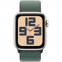 Apple Watch SE 2024 40mm (GPS) Starlight Aluminum Case with Lake Green Sport Loop (MXEH3)