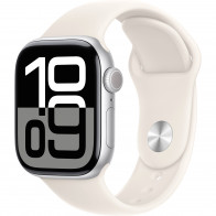 Apple Watch Series 10 42mm (GPS) Silver Aluminium Case with Starlight Sport Band - S/M (MXLL3, MWWW3)