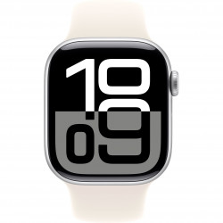 Apple Watch Series 10 42mm (GPS) Silver Aluminium Case with Starlight Sport Band - S/M (MXLL3, MWWW3)