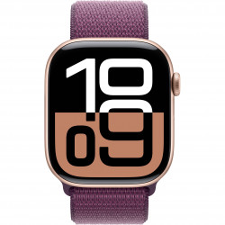 Apple Watch Series 10 46mm (GPS+LTE) Rose Gold Aluminium Case with Plum Sport Loop (MWY83)