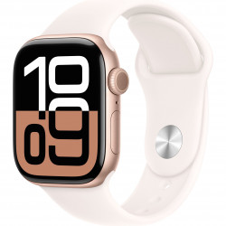 Apple Watch Series 10 42mm (GPS+LTE) Rose Gold Aluminium Case with Light Blush Sport Band - S/M (MWX93)