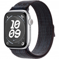 Apple Watch Series 10 46mm (GPS) Silver Aluminium Case with Black/Blue Nike Sport Loop MYJD3, MWX03)