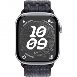 Apple Watch Series 10 46mm (GPS) Silver Aluminium Case with Black/Blue Nike Sport Loop MYJD3, MWX03)