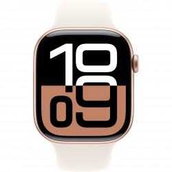 Apple Watch Series 10 46mm (GPS) Rose Gold Aluminium Case with Starlight Sport Band - M/L (MXM73, MWX23)