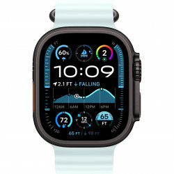 Apple Watch Ultra 2 (2024) 49mm (GPS+LTE) Black Titanium Case with Ice Blue Ocean Band (MYP83, MYTC3)