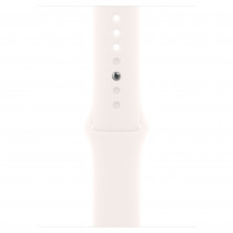 Apple Watch Series 10 46mm (GPS) Silver Aluminum Case with Light Blush Sport Band - S/M (MXM83, MWX03)