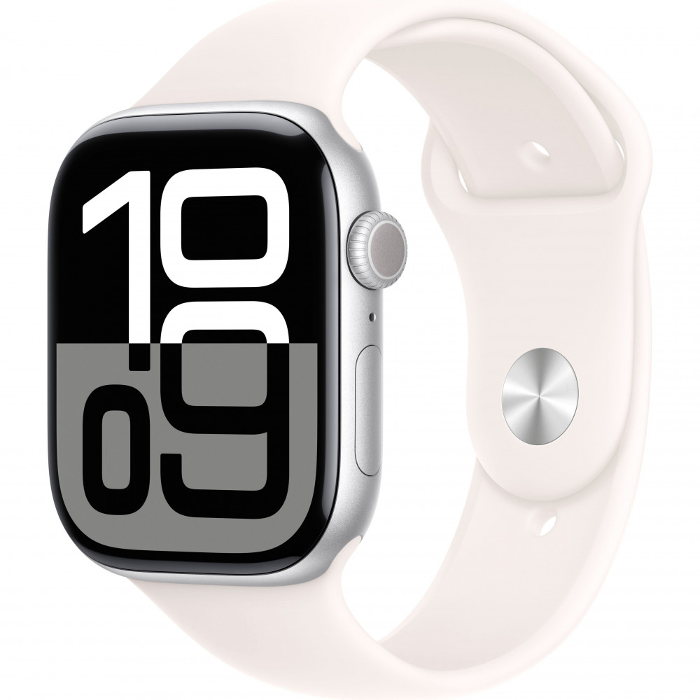 Apple Watch Series 10 46mm (GPS) Silver Aluminum Case with Light Blush Sport Band - M/L (MXM93, MWX03) Apple Watch Series 10 46mm (GPS) Silver Aluminum Case with Light Blush Sport Band - M/L (MXM93, MWX03)