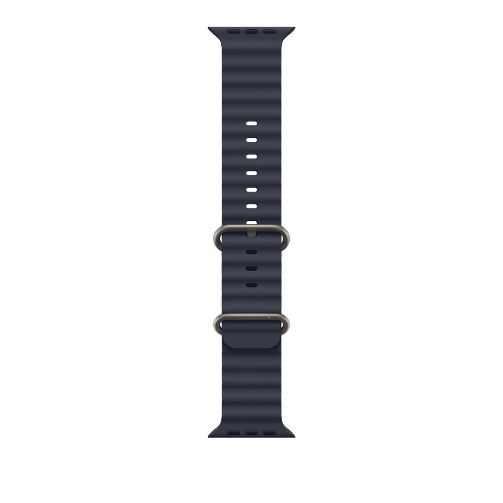 Ocean Band для Apple Watch 49mm Navy Ocean Band - Natural Titanium Finish (MXTH3)