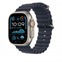 Ocean Band для Apple Watch 49mm Navy Ocean Band - Natural Titanium Finish (MXTH3)