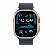 Ocean Band для Apple Watch 49mm Navy Ocean Band - Natural Titanium Finish (MXTH3)