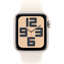 Apple Watch SE 2024 40mm (GPS+LTE) Starlight Aluminum Case with Starlight Sport Band - S/M (MXFY3/MXGJ3)