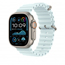 Ремінець Ocean Band для Apple Watch 49mm Ice Blue Ocean Band - Natural Titanium Finish (MXTF3)