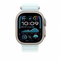 Ремінець Ocean Band для Apple Watch 49mm Ice Blue Ocean Band - Natural Titanium Finish (MXTF3)