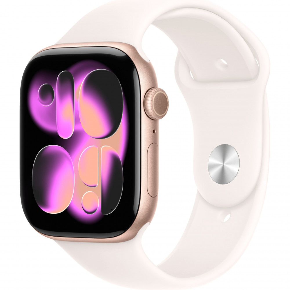 Apple Watch Series 11 46mm (GPS) Rose Gold Aluminium Case with Light Blush Sport Band - M/L (MEV74) Apple Watch Series 11 46mm (GPS) Rose Gold Aluminium Case with Light Blush Sport Band - M/L (MEV74)