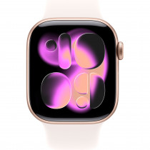 Apple Watch Series 11 42mm (GPS) Rose Gold Aluminium Case with Light Blush Sport Band - S/M (MEU04)