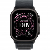 Apple Watch Ultra 3 49mm (GPS+LTE) Black Titanium Case with Black Alpine Loop - Medium (MF0V4)